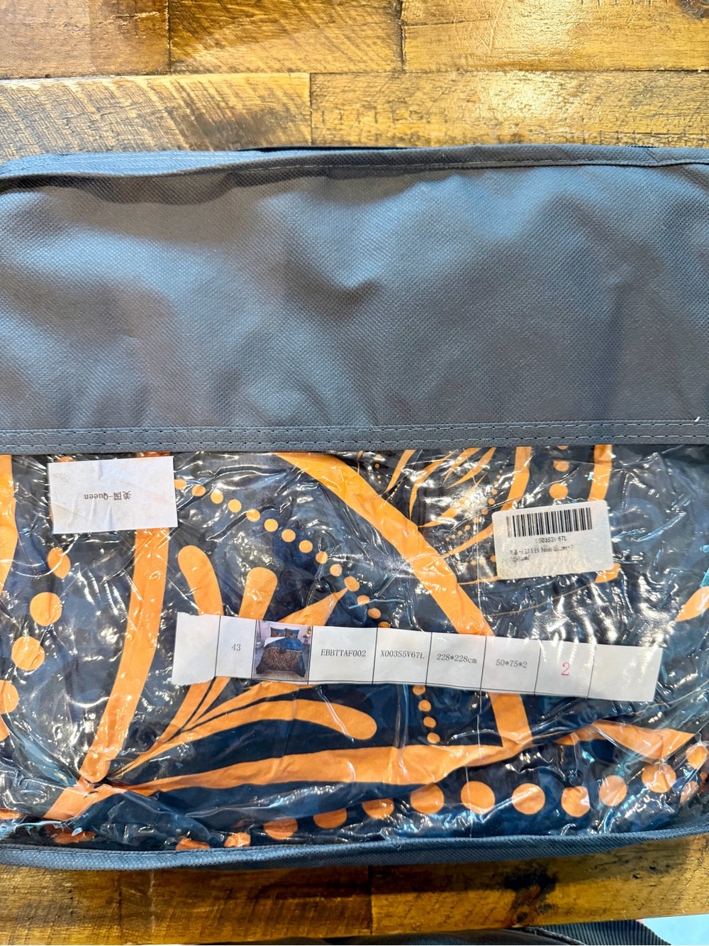 NEW AILONEN 3 Piece Queen Comforter Set Orange Navy Mandala BOHEMIAN